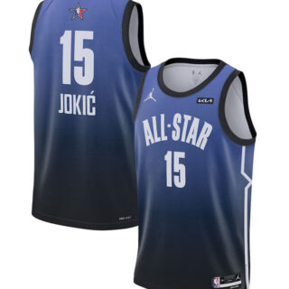 Men's 2023 All-Star #15 Nikola Jokic Blue Game Swingman Stitched Basketball Jersey