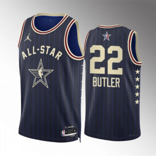 Men's 2024 All-Star #22 Jimmy Butler Navy Stitched Basketball Jersey