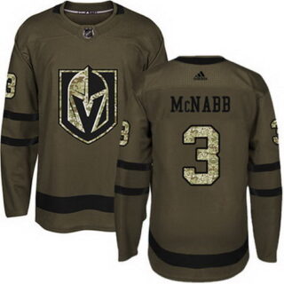Men's Adidas Vegas Golden Knights #3 Brayden McNabb Green Salute to Service NHL Jersey