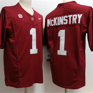 Men's Alabama Crimson Tide #1 Kool-Aid McKinstry Red 2023 F.U.S.E. Stitched Football Jersey