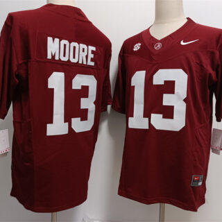 Men's Alabama Crimson Tide #13 Malachi Moore Red F.U.S.E Stitched Football Jersey