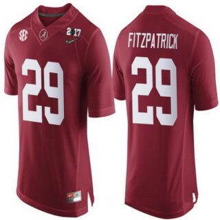 Men's Alabama Crimson Tide #29 Minkah Fitzpatrick Red 2017 Championship Game Patch Stitched CFP Nike Limited Jersey