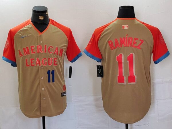 Men's American League #11 José Ramírez Cream 2024 All-Star Limited Stitched Jerseys