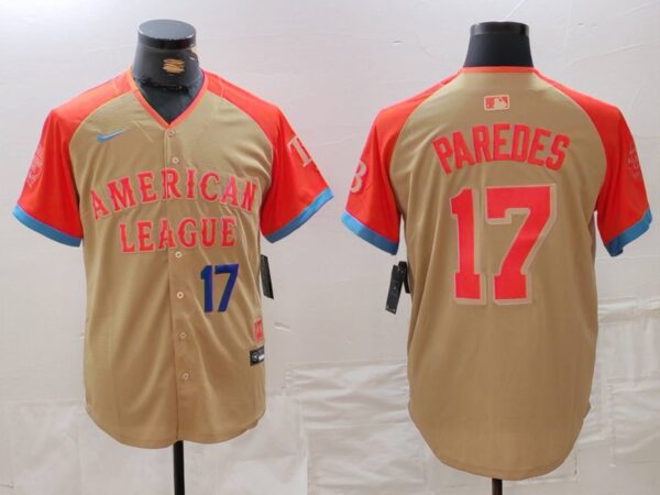 Men's American League #17 Isaac Paredes Cream 2024 All-Star Limited Stitched Jerseys