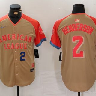 Men's American League #2 Gunnar Henderson Cream 2024 All-Star Elite Stitched Baseball Jerseys