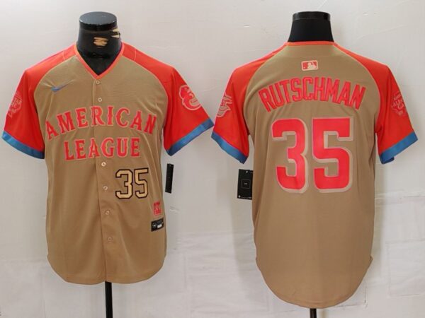 Men's American League #35 Adley Rutschman Cream 2024 All-Star Elite Stitched Baseball Jerseys