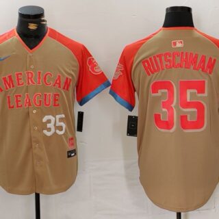 Men's American League #35 Adley Rutschman Cream 2024 All-Star Elite Stitched Baseball Jerseys