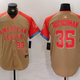 Men's American League #35 Adley Rutschman Cream 2024 All-Star Elite Stitched Baseball Jersey