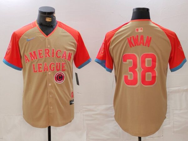 Men's American League #38 Steven Kwan Cream 2024 All-Star Limited Stitched Jerseys