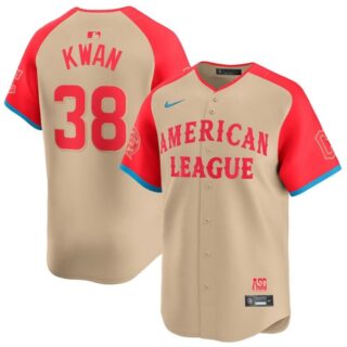 Men's American League #38 Steven Kwan Cream 2024 All-Star Limited Stitched Jersey