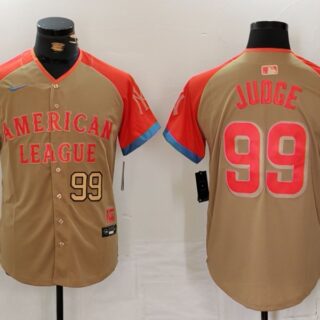 Men's American League #99 Aaron Judge Cream 2024 All-Star Elite Stitched Baseball Jerseys