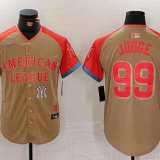 Men's American League #99 Aaron Judge Cream 2024 All-Star Elite Stitched Baseball Jerseys