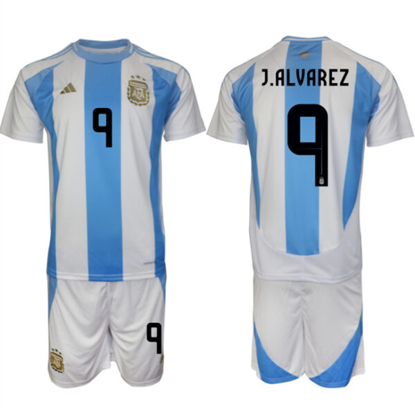 Men's Argentina #9 Gabriel Batistuta White Blue 2024-25 Home Soccer Jersey