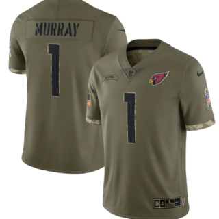 Men's Arizona Cardinals #1 Kyler Murray Olive 2022 Salute To Service Limited Stitched Jersey