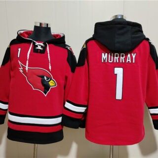 Men's Arizona Cardinals #1 Kyler Murray Red Ageless Must-Have Lace-Up Pullover Hoodie