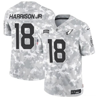 Men's Arizona Cardinals #18 Marvin Harrison Jr. 2024 F.U.S.E Arctic Camo Salute To Service Limited Stitched Football Jersey