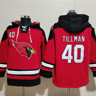 Men's Arizona Cardinals #40 Pat Tillman Red Ageless Must-Have Lace-Up Pullover Hoodie