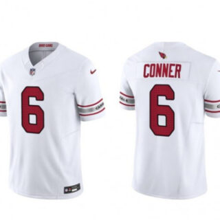 Men's Arizona Cardinals #6 James Conner White 2023 F.U.S.E. Vapor Untouchable Limited Stitched Football Jersey