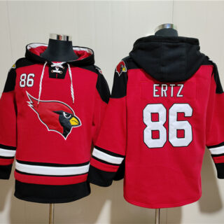 Men's Arizona Cardinals #86 Zach Ertz Red Ageless Must-Have Lace-Up Pullover Hoodie