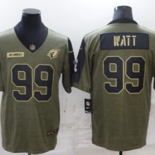 Men's Arizona Cardinals #99 J.J. Watt Nike Olive 2021 Salute To Service Limited Player Jersey