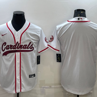 Men's Arizona Cardinals Blank White With Patch Cool Base Stitched Baseball Jersey