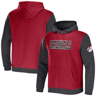 Men's Arizona Cardinals X Darius Rucker Collection Cardinal Charcoal Colorblock Pullover Hoodie