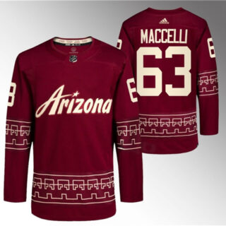 Men's Arizona Coyotes #63 Matias Maccelli Garnet Alternate Pro Jersey