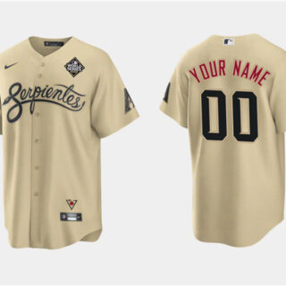 Men's Arizona Diamondbacks Active Player Custom Gold 2023 World Series City Connect Cool Base Stitched Baseball Jersey