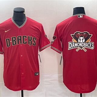 Men's Arizona Diamondbacks Red Team Big Logo Cool Base Stitched Baseball Jersey