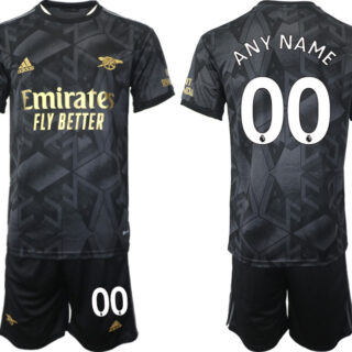 Men's Arsenal F.C Custom 2023 Black Away Soccer Jersey Suit