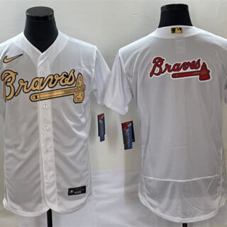 Men's Atlanta Braves 2022 All-Star White Team Big Logo Flex Base Stitched Jersey