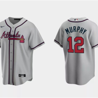 Men's Atlanta Braves #12 Sean Murphy Gray Cool Base Stitched Baseball Jersey
