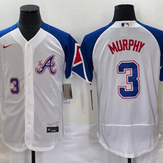 Men's Atlanta Braves #3 Dale Murphy White 2023 City Connect Flex Base Stitched Jersey