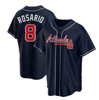 Men's Atlanta Braves #8 Eddie Rosario Navy Baseball Jersey