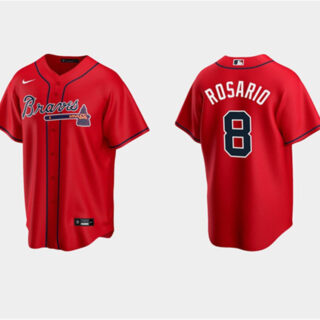 Men's Atlanta Braves #8 Eddie Rosario Red Cool Base Stitched Jersey