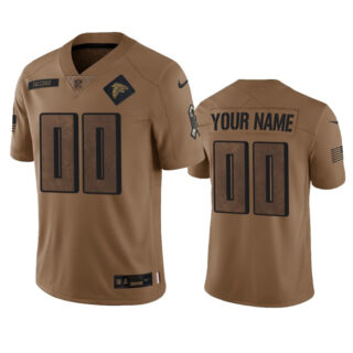 Men's Atlanta Falcons Active Player Custom 2023 Brown Salute To Setvice Limited Stitched Football Jersey