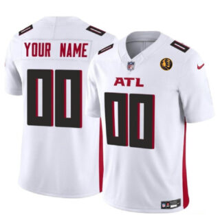 Men's Atlanta Falcons Active Player Custom White 2023 F.U.S.E. With John Madden Patch Vapor Limited Stitched Football Jersey