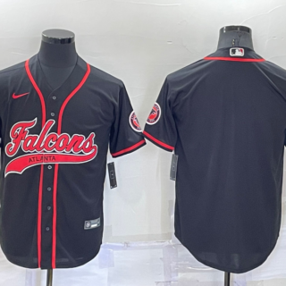 Men's Atlanta Falcons Blank Black Cool Base Stitched Baseball Jersey