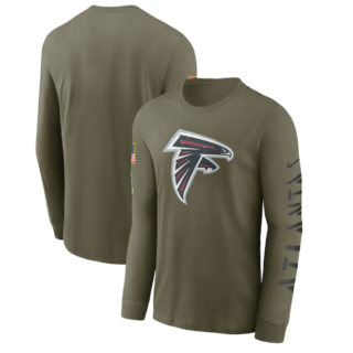 Men's Atlanta Falcons Olive 2022 Salute To Service Long Sleeve T-Shirt