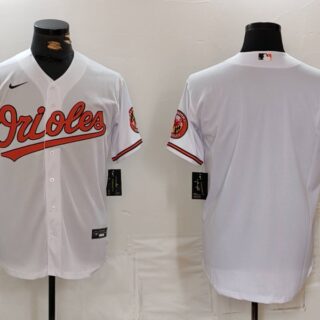 Men's Baltimore Orioles Blank White 2024 Home Limited Cool Base Stitched Baseball Jerseys