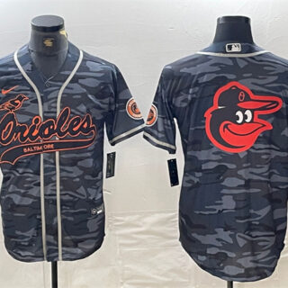 Men's Baltimore Orioles Gray Team Big Logo Cool Base Stitched Jerseys