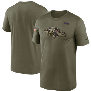 Men's Baltimore Ravens 2021 Olive Salute To Service Legend Performance T-Shirt