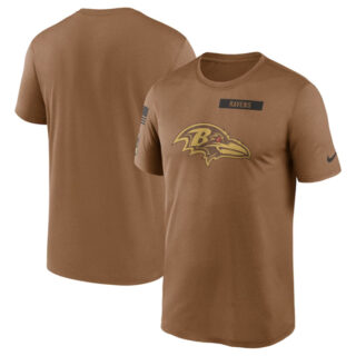 Men's Baltimore Ravens 2023 Brown Salute To Service Legend Performance T-Shirt