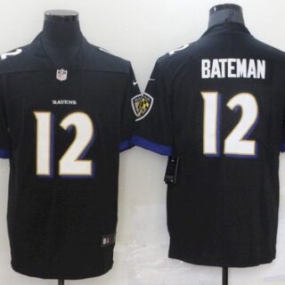 Men's Baltimore Ravens #12 Rashod Bateman Black 2021 Leopard Jersey