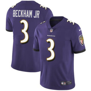 Men's Baltimore Ravens #3 Odell Beckham Jr. Purple Vapor Untouchable Football Jersey