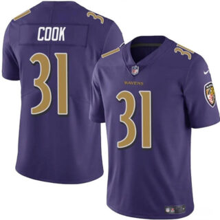 Men's Baltimore Ravens #31 Dalvin Cook Purple Color Rush Vapor Limited Football Jersey