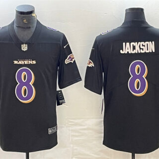 Men's Baltimore Ravens #8 Lamar Jackson Black Vapor Limited Football Jersey