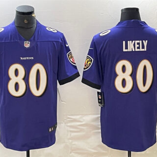 Men's Baltimore Ravens #80 Isaiah Likely Purple Vapor Limited Football Jersey