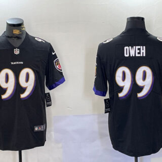 Men's Baltimore Ravens #99 Jayson Oweh Black Vapor Limited Football Jersey