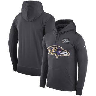 Men's Baltimore Ravens Nike Anthracite Crucial Catch Performance Pullover Hoodie